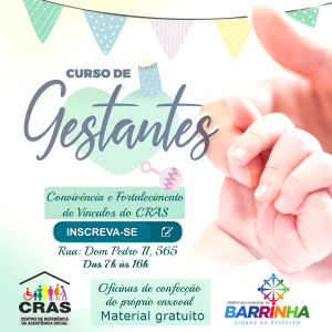 ABERTAS AS INSCRIÇÕES PARA GRUPOS DE GESTANTES DO CRAS