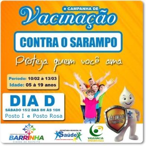 𝐁𝐚𝐫𝐫𝐢𝐧𝐡𝐚: Campanha de vacinação contra o sarampo começa nesta segunda-feira, 10