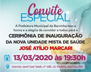 ENFRENTAMOS MUITOS DESAFIOS E NÃO DESISTIMOS, TRABALHAMOS MUITO PARA ESTE MOMENTO TÃO IMPORTANTE PARA NOSSA QUERIDA BARRINHA, AGORA É OFICIAL A ENTREGA DA NOVA UNIDADE MISTA DE SAÚDE. VOCÊ É NOSSO CONVIDADO. BARRINHA MERECE! UM ÓTIMO FINAL DE SEMANA! UM GRANDE ABRAÇO TODOS! PREFEITA MILA.