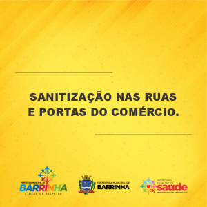 PREFEITURA DE BARRINHA PROMOVE TRABALHO DE SANITIZAÇÃO NAS RUAS E PORTAS DO COMÉRCIO.